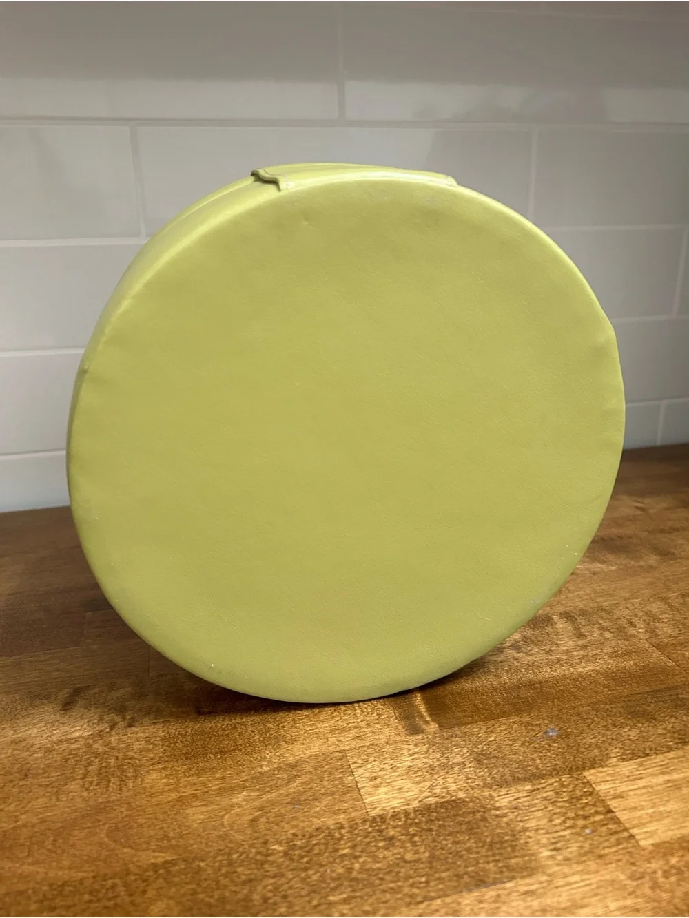 Leather Olive Green Round Jewelry Organizer Case with Mirror